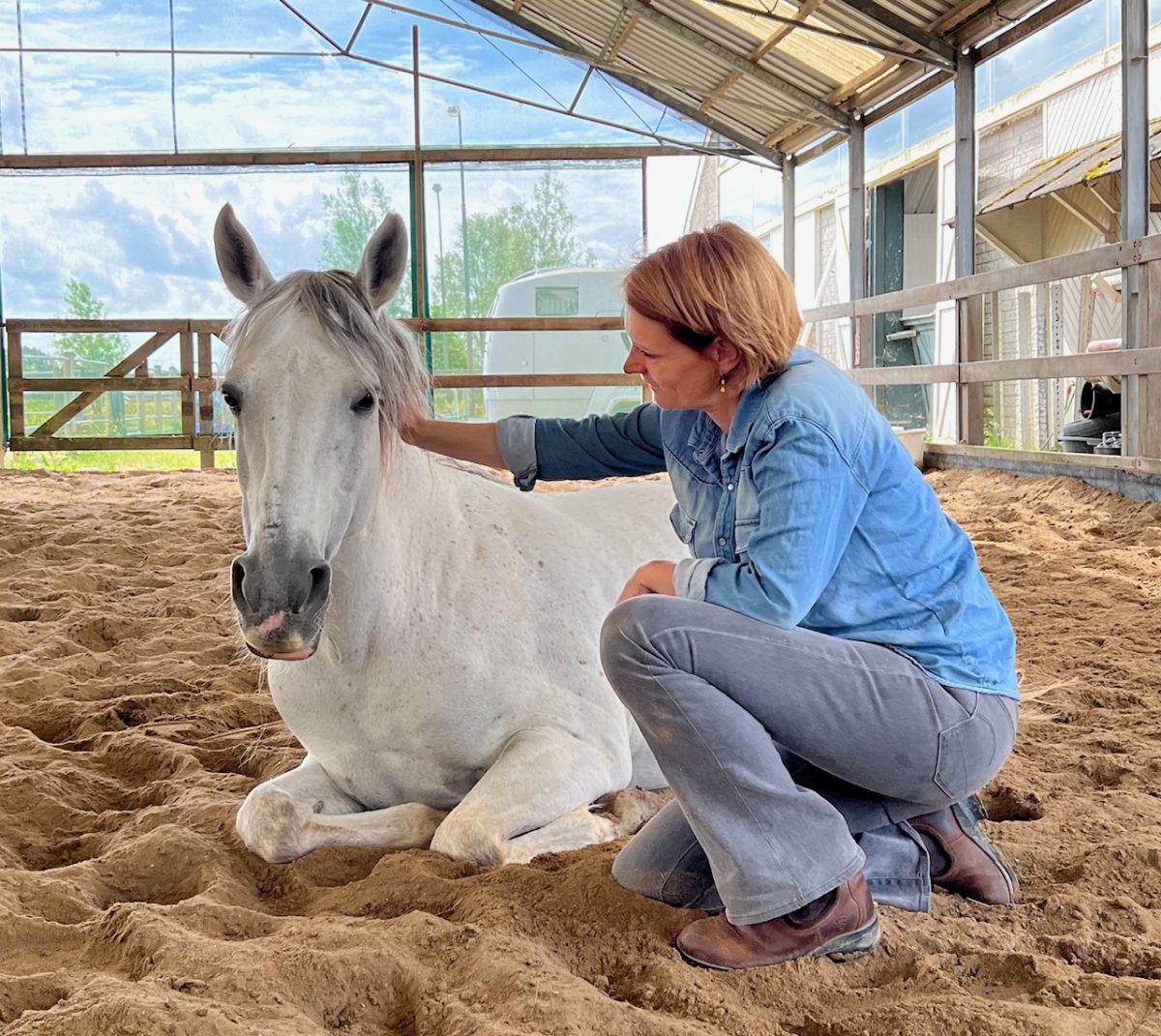 Judith met paard liggend